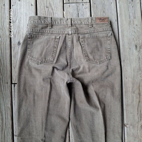 Vintage L.L.Bean Double L Natural Fit Mens Jeans 34x34 Beige Denim Made In USA 1 - Picture 4 of 9